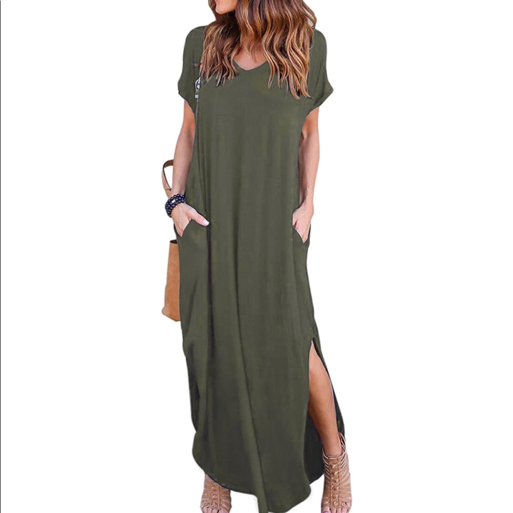 Army Green Maxi Dress